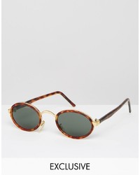 Reclaimed Vintage Round Sunglasses In Tort