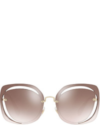 Miu Miu Square Cutout Metal Sunglasses