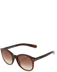 Tom Ford Square Havana Sunglasses Dark Brown