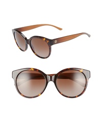 Tory Burch Stacked T 55mm Polarized Round Sunglasses