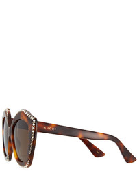 Gucci Swarovski Squared Cat Eye Sunglasses