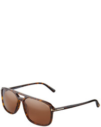 Tom Ford Terry Square Acetate Sunglasses Brown Tortoise