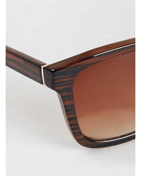 Topman Brown Striped Sunglasses