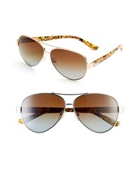 Tory Burch 59mm Aviator Sunglasses Gold Brown Gradient One Size