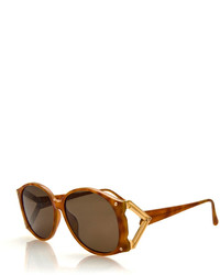 Christian Dior Vintage Marbled Sunglasses Wmetal Temple Brown