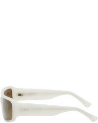 Dries Van Noten White Linda Farrow Edition Square Sunglasses