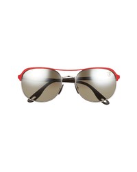 Ray-Ban X Ferrari 58mm Rectangular Polarized Sunglasses In Red On Silverpolar Grey At Nordstrom