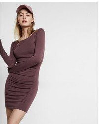 Express Ruched Crew Neck Sweater Dress