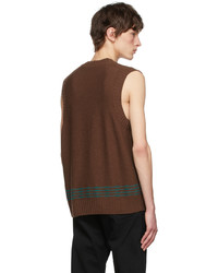 Wood Wood Brown Wool Vest