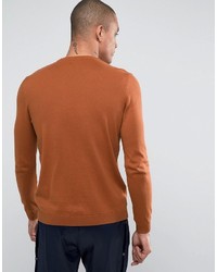 Asos Cotton Sweater In Dark Tan