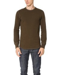 Reigning Champ Mid Weight Terry Scalloped Long Sleeve Crew Sweatshirt