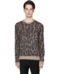 N°21 Leo Printed Brushed Mohair Knit Sweater