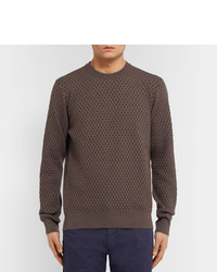 Tod's Slim Fit Basketweave Merino Wool And Silk Blend Sweater