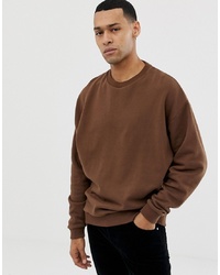 ASOS DESIGN Oversized Sweatshirt In Brown