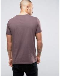 Asos Scoop Neck T Shirt In Brown