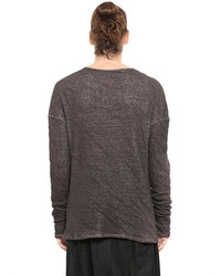 Isabel Benenato Wrinkled Cotton Linen Jersey T Shirt