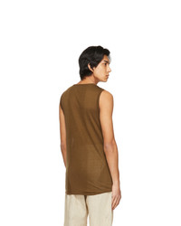 System Brown Knit Tank Top