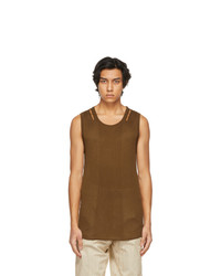 System Brown Knit Tank Top