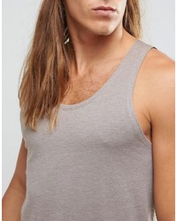 Asos Skater Tank In Brown