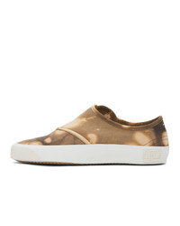 Maison Margiela Brown And Beige Tie Dye Military Sneakers