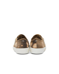 Maison Margiela Brown And Beige Tie Dye Military Sneakers