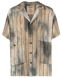 Brown Tie-Dye Short Sleeve Shirt