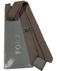 Forzieri Solid Brown Cashmere Extra Long Tie