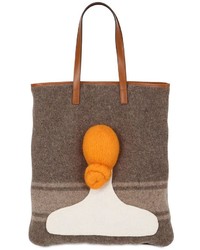 Carmina Campus Head With Bun Recycled Wool Tote Bag