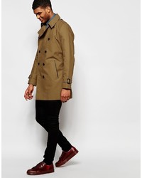 Asos Brand Shower Resistant Double Breasted Trench In Tobacco