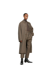 Lemaire Brown Wool Military Trench Coat