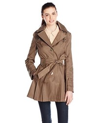 Via Spiga Single Breasted Belted Trench Coat With Hood