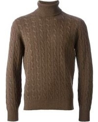 Brunello Cucinelli Cable Knit Turtle Neck Sweater