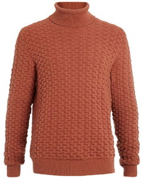 Topman Ltd Roadtrip Rust Turtle Neck Sweater