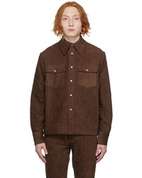 Brown Tweed Shirt Jacket