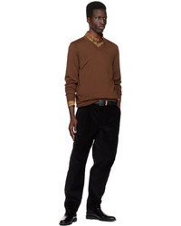Paul Smith Brown V Neck Sweater