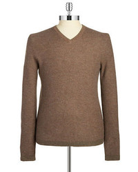 Black Brown 1826 Cashmere V Neck Sweater