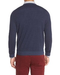 John W Nordstrom Regular Fit Stripe V Neck Sweater