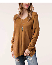 Light Brown V Neck Sweater