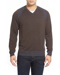 Robert Graham Regan Wool V Neck Sweater