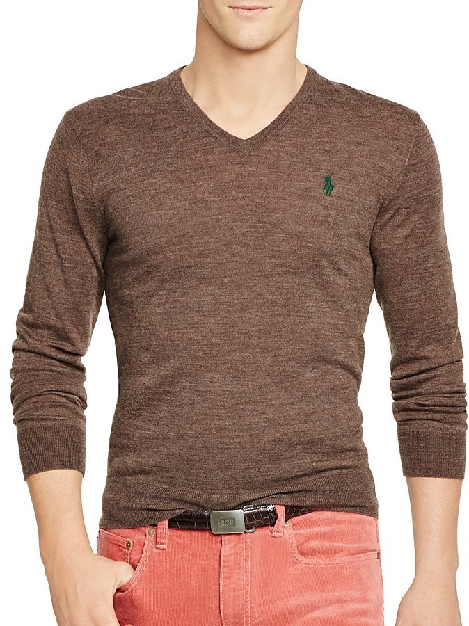 Polo Ralph Lauren Slim Fit Merino V Neck Sweater, $125 | Bloomingdale's |  Lookastic