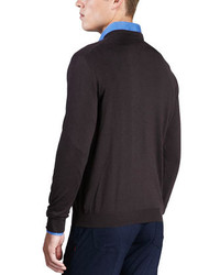 Kiton V Neck Pullover Sweater Brown