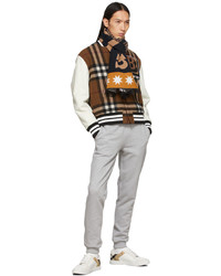 Burberry Brown Check Letter Bomber