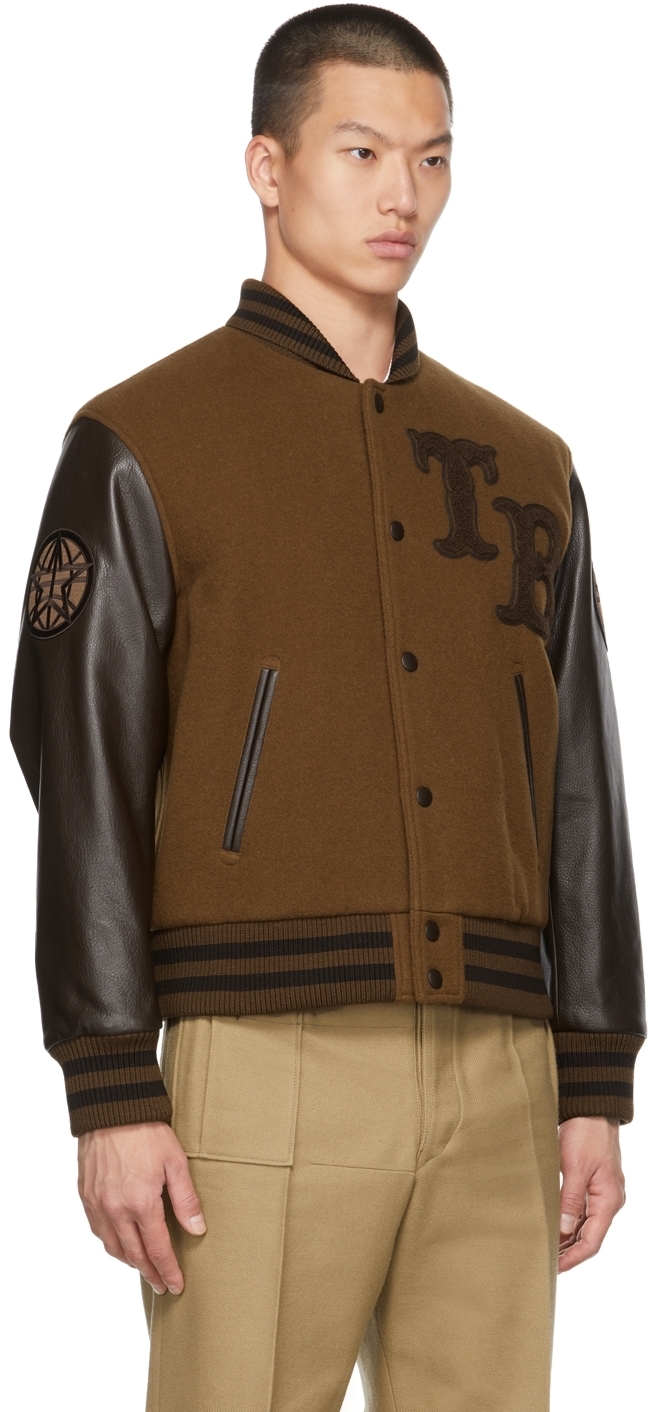 Burberry Brown Felton Varsity Jacket, $2,750 | SSENSE | Lookastic