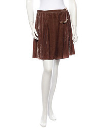 Brown Velvet Skater Skirt