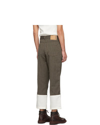 Loewe Brown Wool Striped Fisherman Trousers