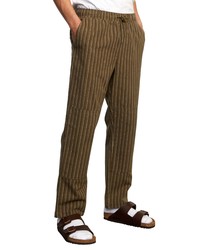 RVCA Neutral Stripe Organic Cotton Pants In Tobacco At Nordstrom