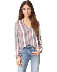 Brown Vertical Striped Shirt