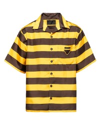 Prada Striped Short Sleeved Silk Shirt