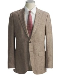 Brown Vertical Striped Suit