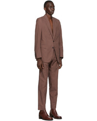 Dries Van Noten Brown Seersucker Suit